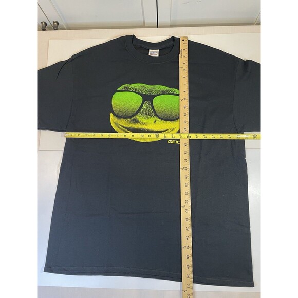 Vintage Y2K Geico Gecko Lizard Sunglasses Shirt Men’s XL Black - Picture 4 of 7